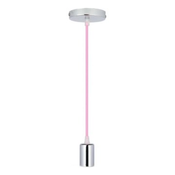 Кабель питания 1xE27/60W/230V светло-розовый/блестящий хром
