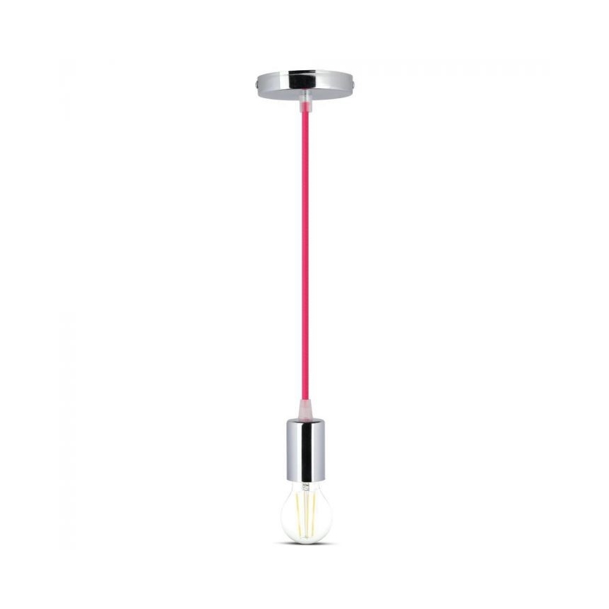 Кабель питания 1xE27/60W/230V темно-розовый/блестящий хром