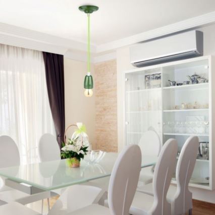 Кабель питания 1xE27/60W/230V зеленый/фарфор