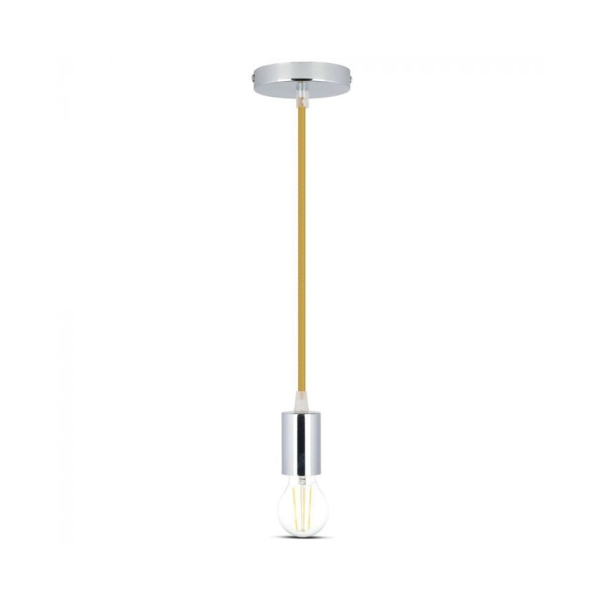 Кабель питания 1xE27/60W/230V коричневый/блестящий хром