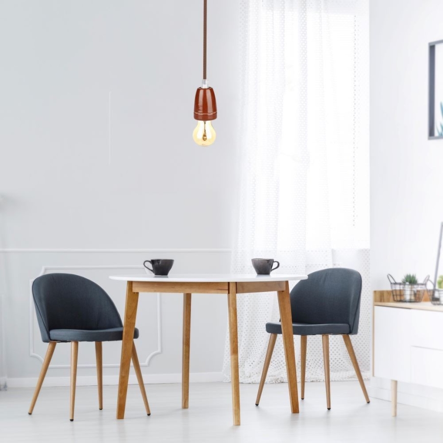 Кабель питания 1xE27/60W/230V коричневый/фарфор