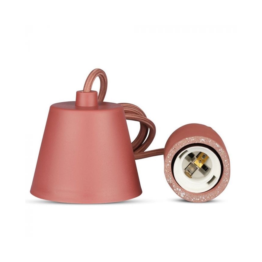 Кабель живлення 1xE27/60W/230V бетон/червоний