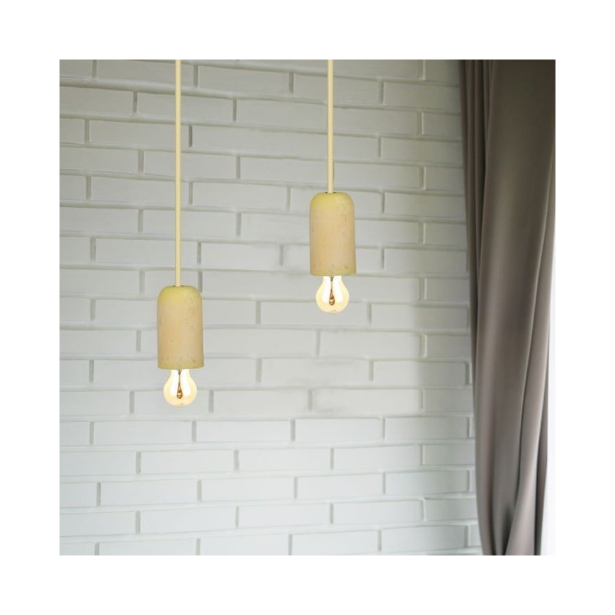 Кабель живлення 1xE27/60W/230V бетон/жовтий