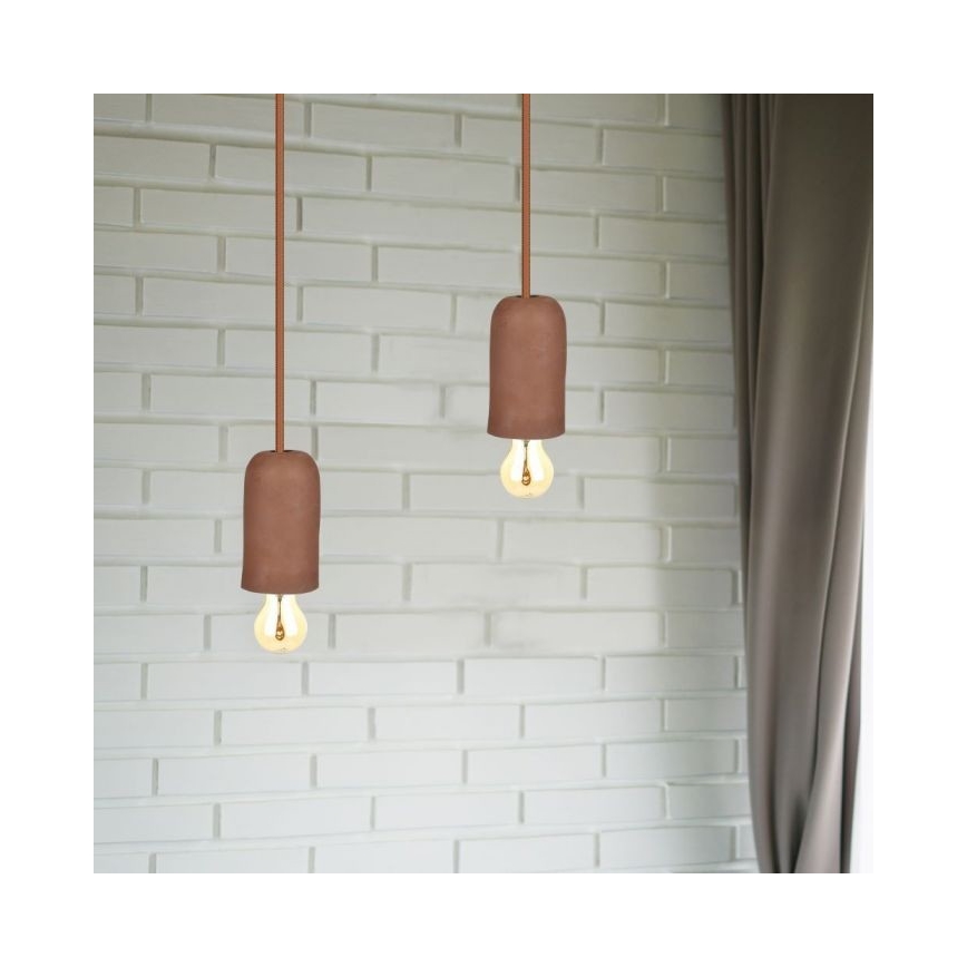 Кабель живлення 1xE27/60W/230V бетон/коричневий