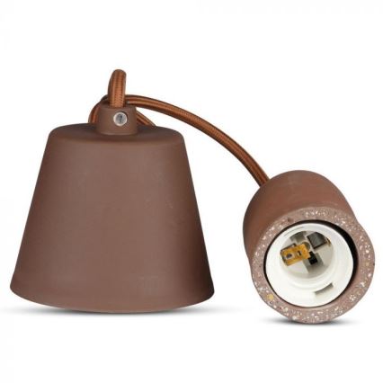 Кабель живлення 1xE27/60W/230V бетон/коричневий