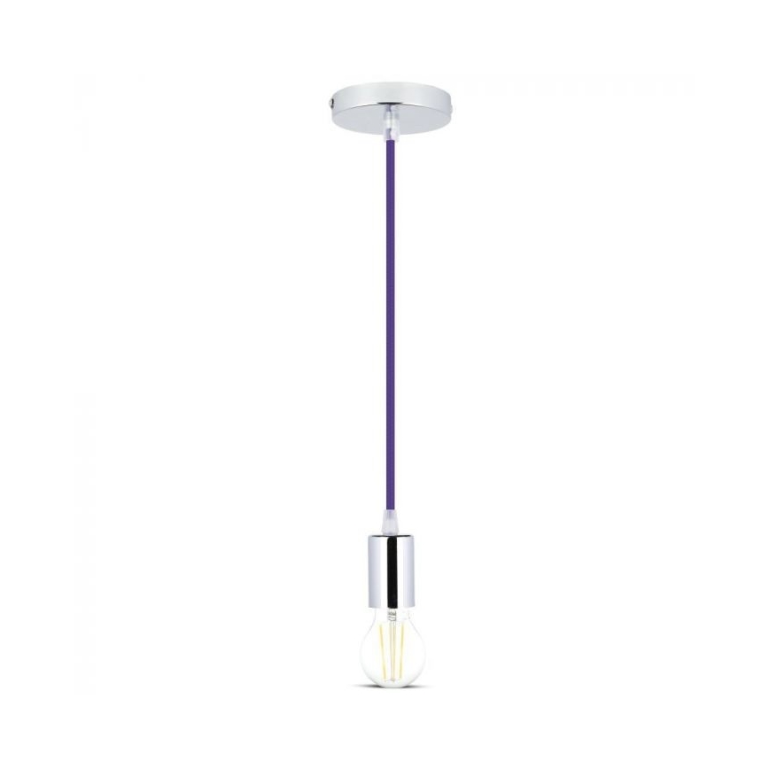 Кабель живлення 1xE27/60W/230V фіолетовий/глянцевий хром