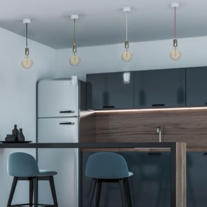 Кабель живлення 1xE27/60W/230V помаранчевий/глянцевий хром