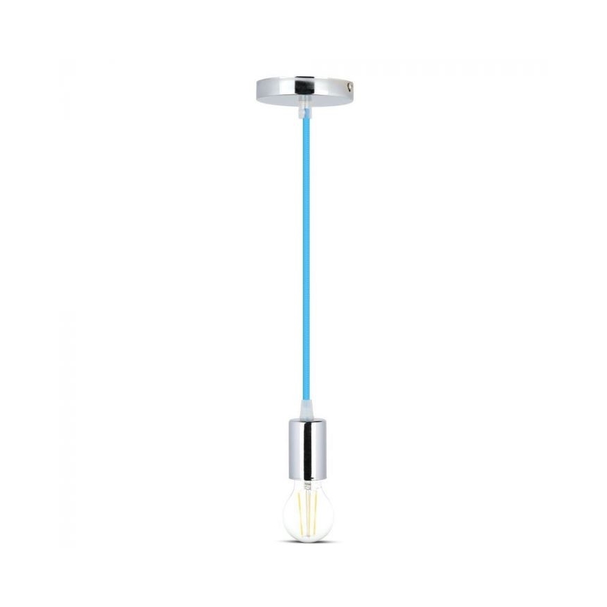 Кабель живлення 1xE27/60W/230V синій/глянцевий хром