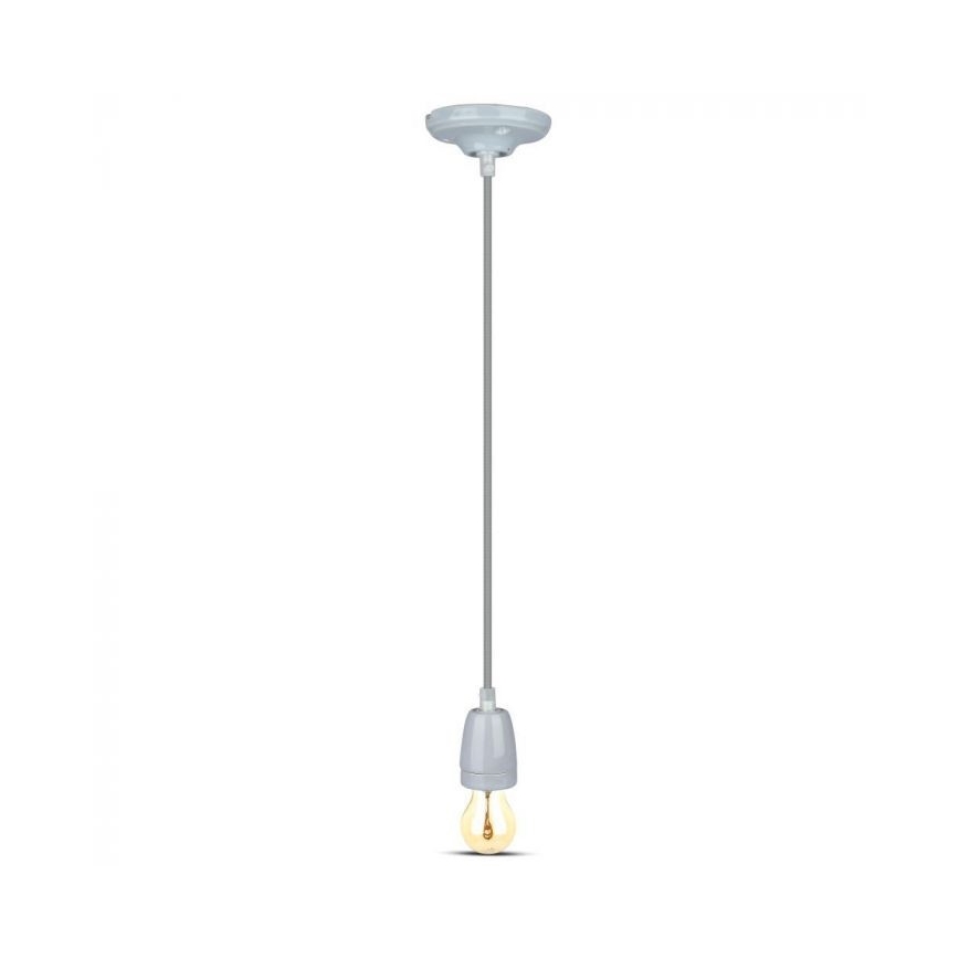 Кабель живлення 1xE27/60W/230V сірий/порцеляна