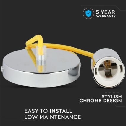 Кабель живлення 1xE27/60W/230V жовтий/глянцевий хром