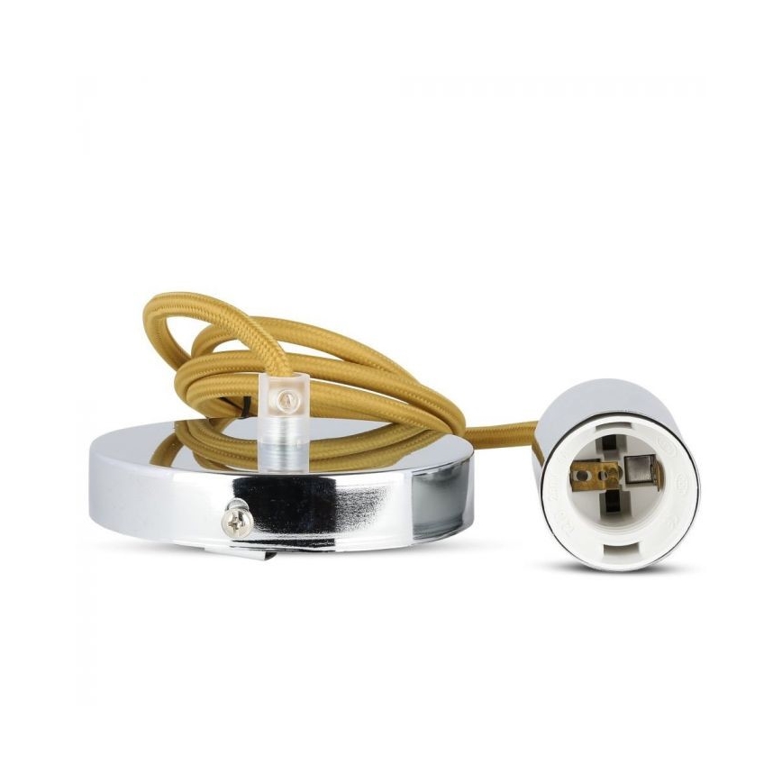 Кабель живлення 1xE27/60W/230V коричневий/глянцевий хром