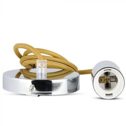 Кабель живлення 1xE27/60W/230V коричневий/глянцевий хром