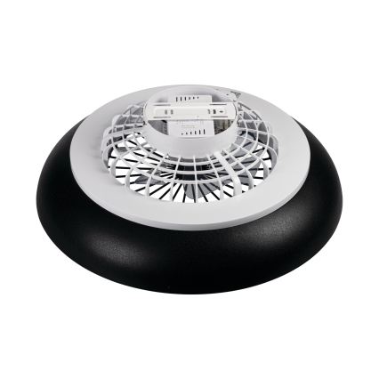 LED RGBW стельовий світильник з вентилятором, з регулюванням яскравості PLAVE PAN LED/48W/230V 3000-6500K діаметр 60 см чорний + пульт дистанційного керування