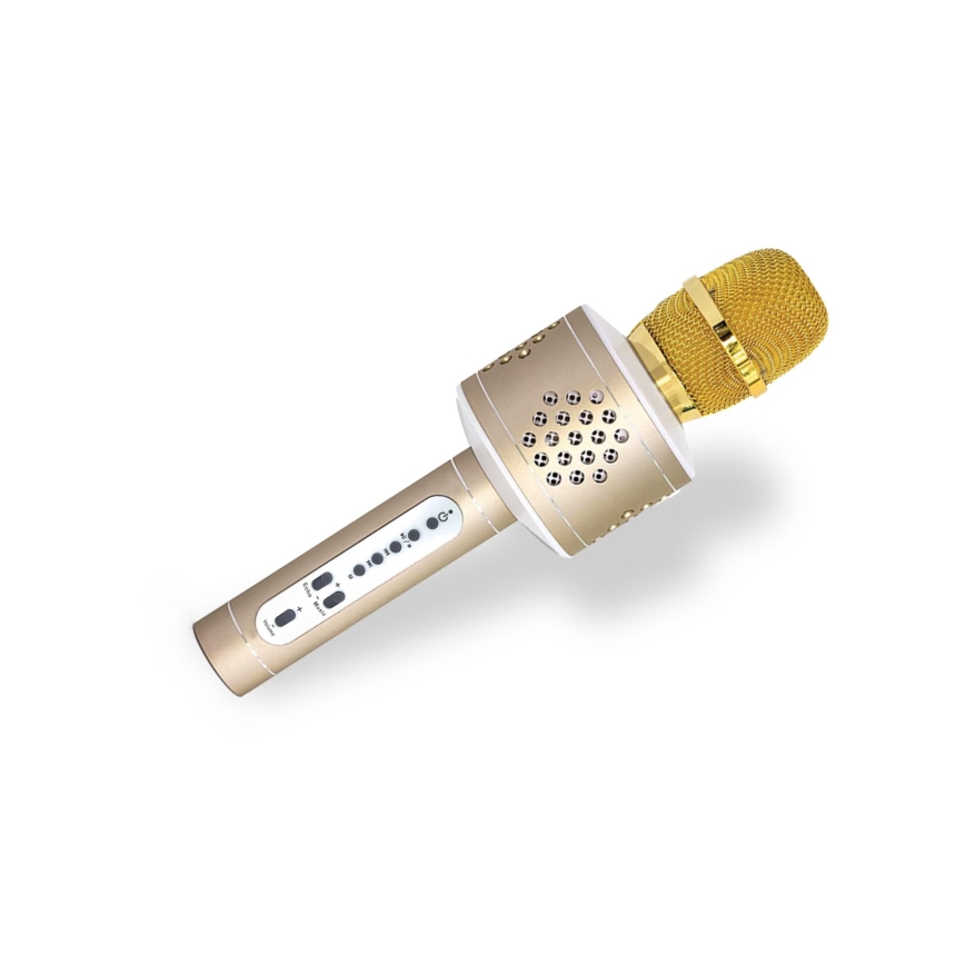 Караоке-микрофон Bluetooth, 6 Вт/5 В, 1500 мАч, золотой