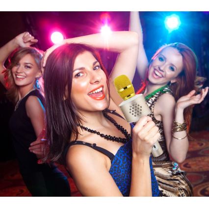 Караоке-мікрофон Bluetooth, 6 Вт/5 В, 1500 мА·год, золотистий