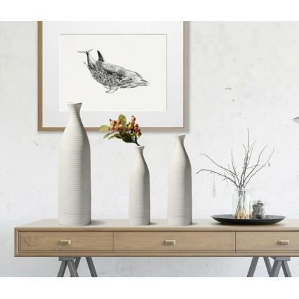 Керамическая ваза, 33 см, белая