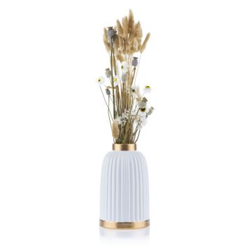Керамическая ваза ROSIE 20,5x12 см белая/золотая