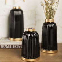 Керамическая ваза ROSIE 25x13 см черная/золотая