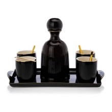 Керамический набор чашек с графином и подносом KENDI черный