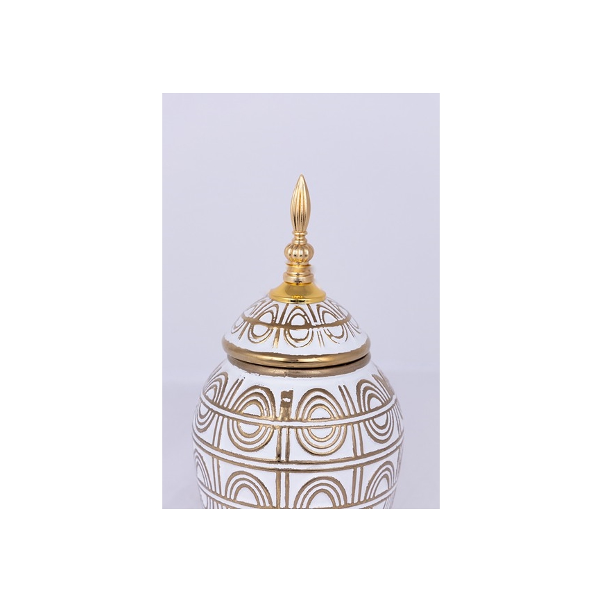 Керамическая ваза 28x15 см золотистый/белый