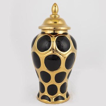 Керамическая ваза 33,8x16 см золотистый/черный