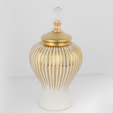 Керамическая ваза 35x17,5 см золотистый/белый