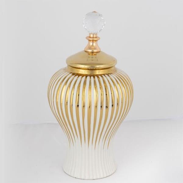 Керамическая ваза 35x17,5 см золотистый/белый