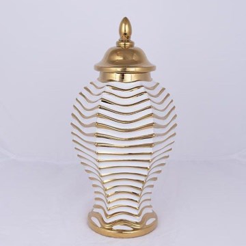 Керамическая ваза 42,2x21,1 см золотистый/белый