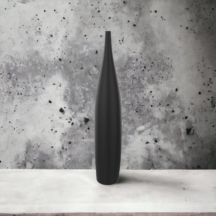 Керамическая ваза 70 см матовая чёрная