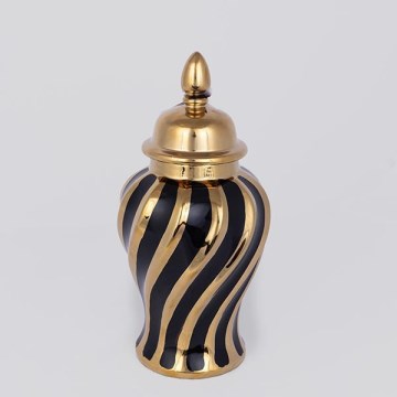 Керамічна посудина 30x14,8 см золотий/чорний