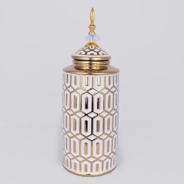 Керамічна посудина 45,7x16,9 см золотий/білий