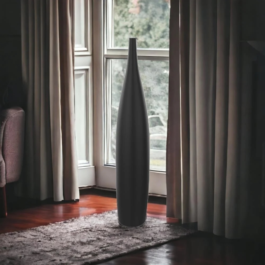 Керамічна ваза 70 см матова чорна