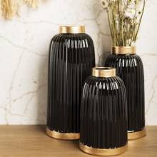 Керамічна ваза ROSIE 20,5x12 см чорний/золотий