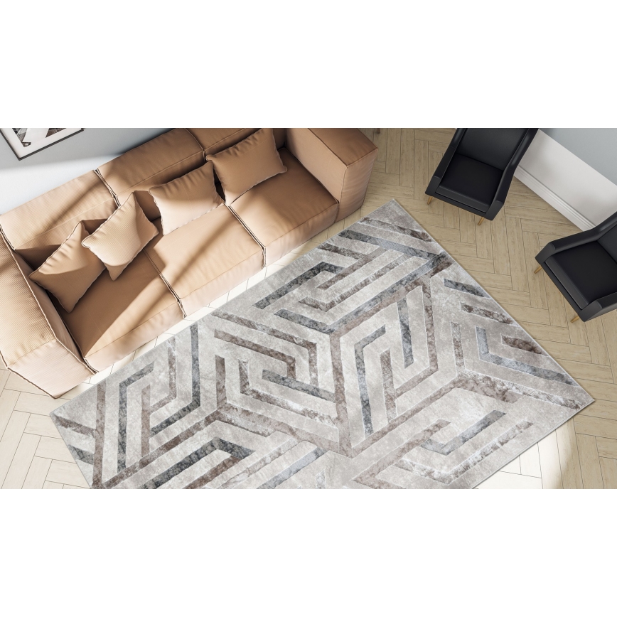 Килим GRECE 80x150 см 2150 г/м² бежевий/сірий