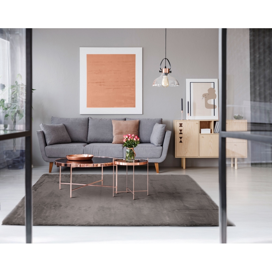 Килим RABBIT-ROSA NEW 80×150 см, 2000 г/м², коричневий