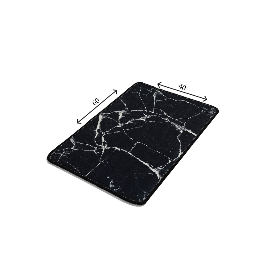 Килимок для ванної MARBLE 40x60 см чорний