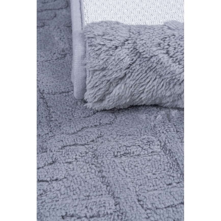 Килимок для ванної кімнати NEW STYLE 3D 60x90 см світло-сірий