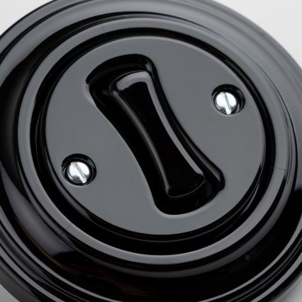 Кліклап - Ретро сходовий вимикач з рамкою № 6 чорний