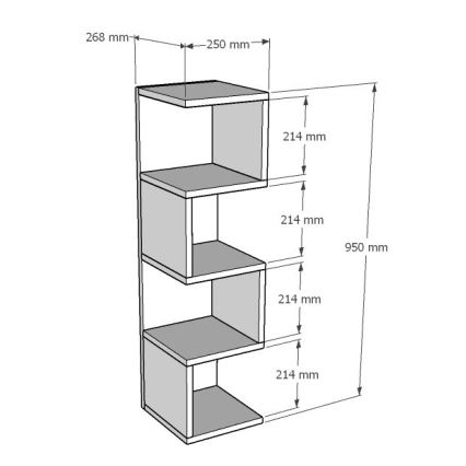 Книжный шкаф ALIN 95x25 см белый