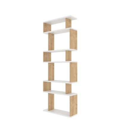 Книжный шкаф BATES 160x60 см белый/дуб