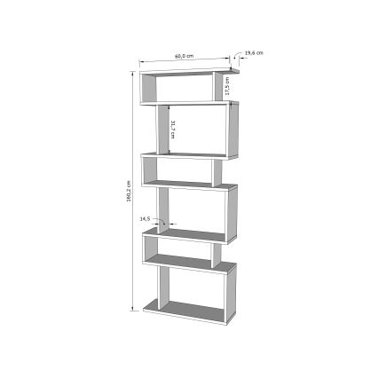 Книжный шкаф BATES 160x60 см белый/дуб