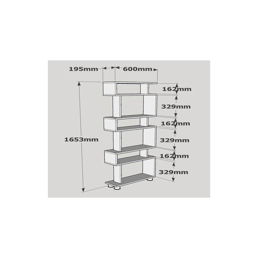 Книжный шкаф BLOK 165x60 см белый