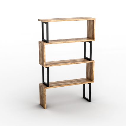 Книжный шкаф CEYLAN 128x80 см коричневый/черный