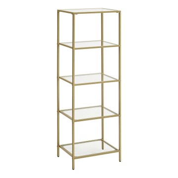 Книжный шкаф GLASY 40x125x30 см золотой