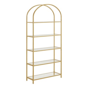 Книжный шкаф GLASY 83x184x30 см, золотой