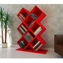 Книжный шкаф KUMSAL 129x90 см красный