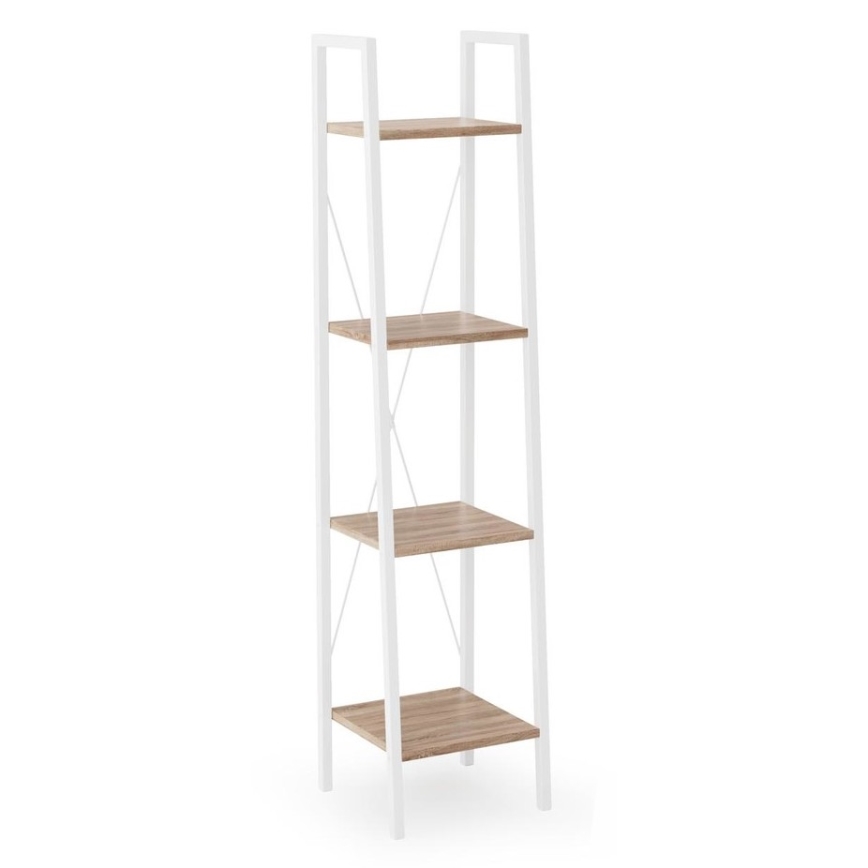 Книжный шкаф NARVIK 148x34 см белый/дуб Сонома