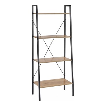 Книжный шкаф NARVIK 148x60 см черный/дуб Сонома