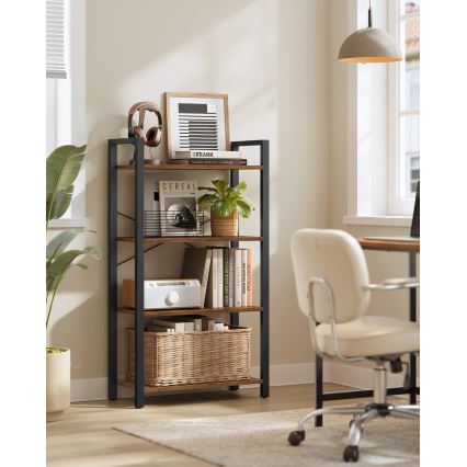 Книжный шкаф NAVARO коричневый/чёрный