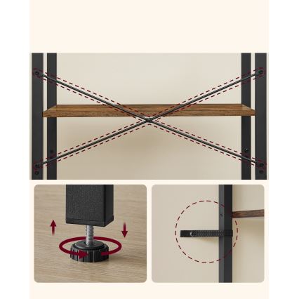 Книжный шкаф NAVARO коричневый/чёрный